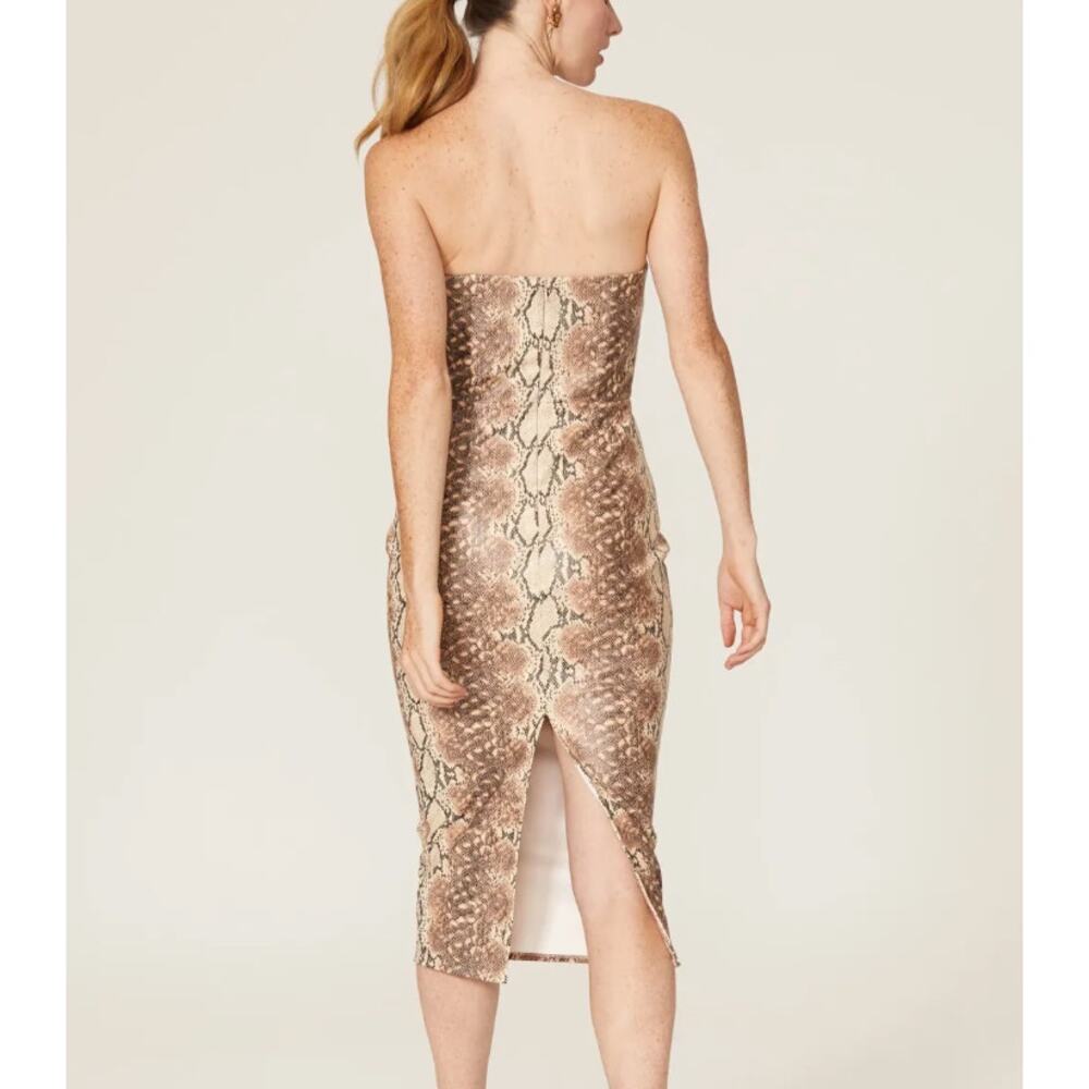 Katie May Python Faux Leather Strapless Midi Dres… - image 2